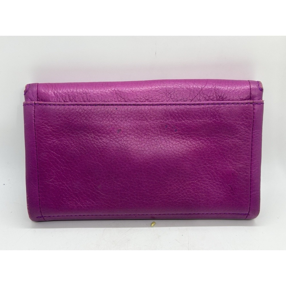 Marc by Marc Jacobs Purple Pebbled Leather Turnlock Flap Continental Wallet - Picture 6 of 9